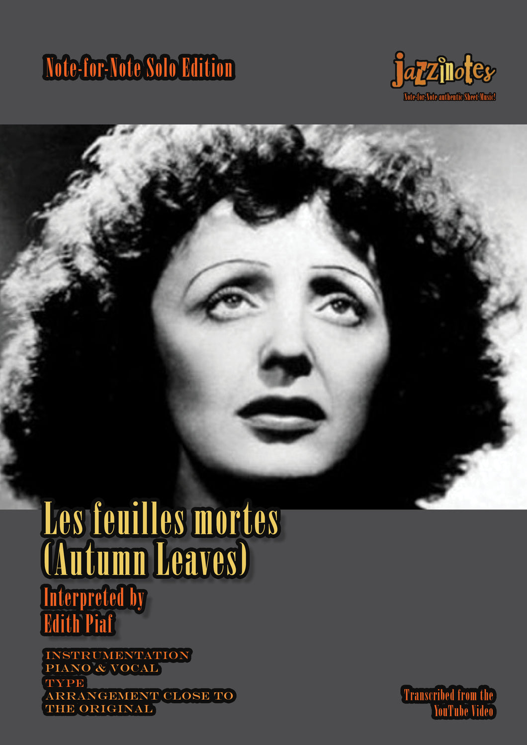 Piaf, Edith: Les feuilles mortes (Autumn Leaves) - Sheet Music Download