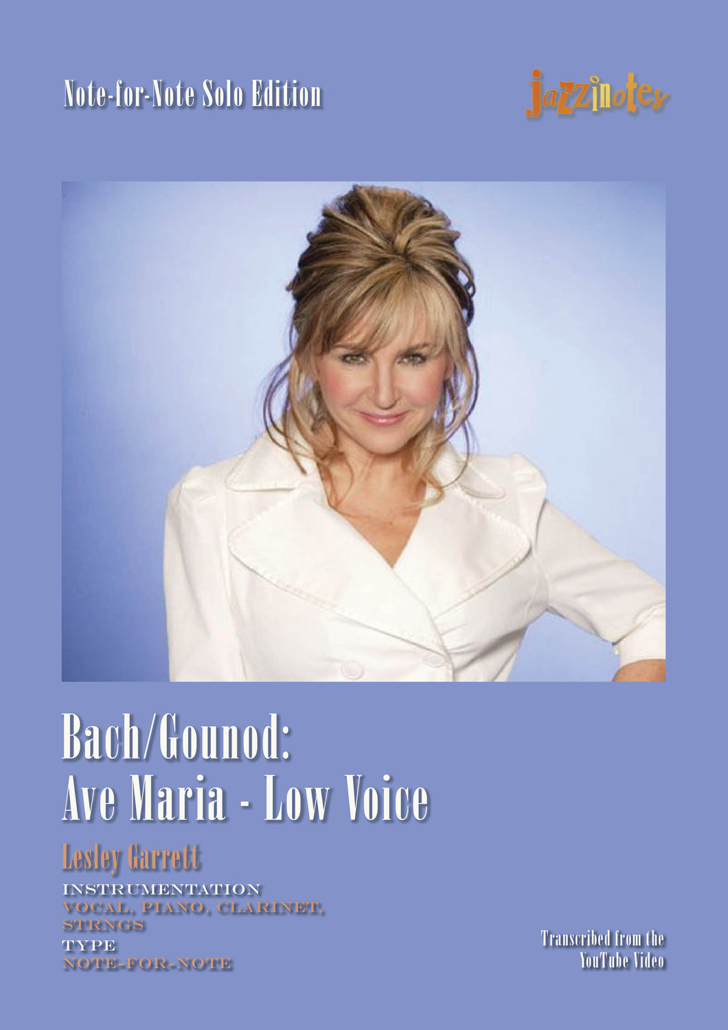 Bach/Gounod: Ave Maria (Lesley Garrett) - tiefe Stimme Des-Dur - Musiknoten Download