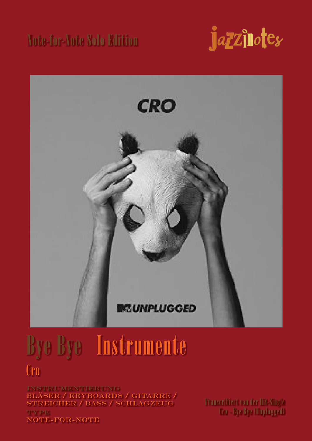 Cro: Bye Bye (Live) Instrumente - Musiknoten Download