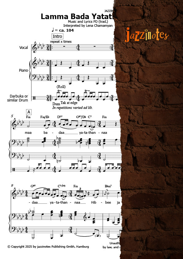 Chamamyan, Lena: Lama Bada Yatathana - Sheet Music Download