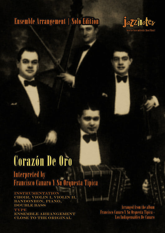 Canaro, Francisco: Corazón de oro - Musiknoten Download