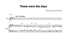 Lade das Bild in den Galerie-Viewer, Hopkin, Mary: Those were the days (Arrangiert für Klavier) - Musiknoten Download
